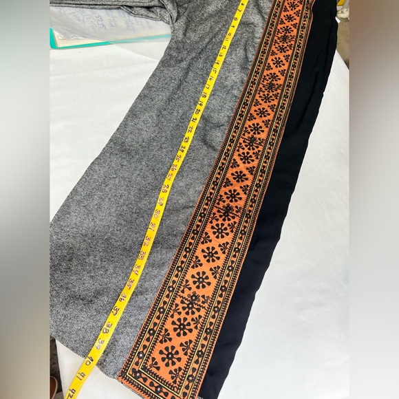 FREE PEOPLE Gray black wool blend with orange detail duster cardigan size M - Picture 14 of 14